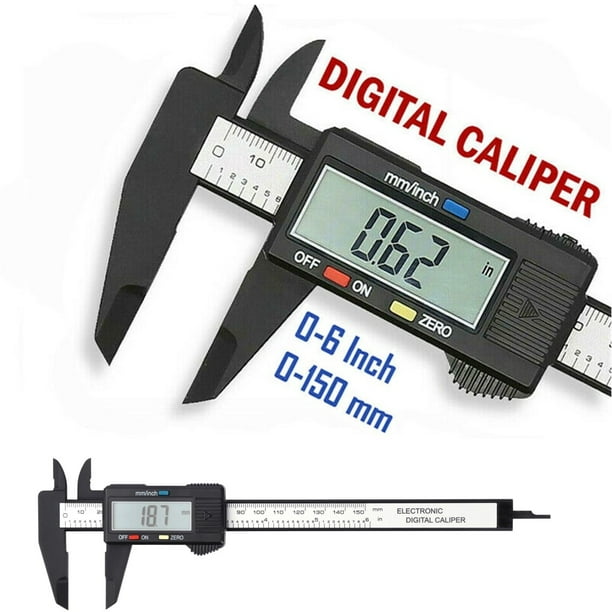 Inch and Millimeter Conversion 0-6 Calipers Measuring Tool Auto-off Feature Digital Caliper Electronic Micrometer Caliper with Large LCD Screen 